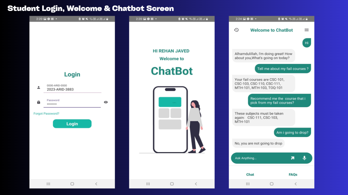 AI Course Advisor Chatbot screen 1